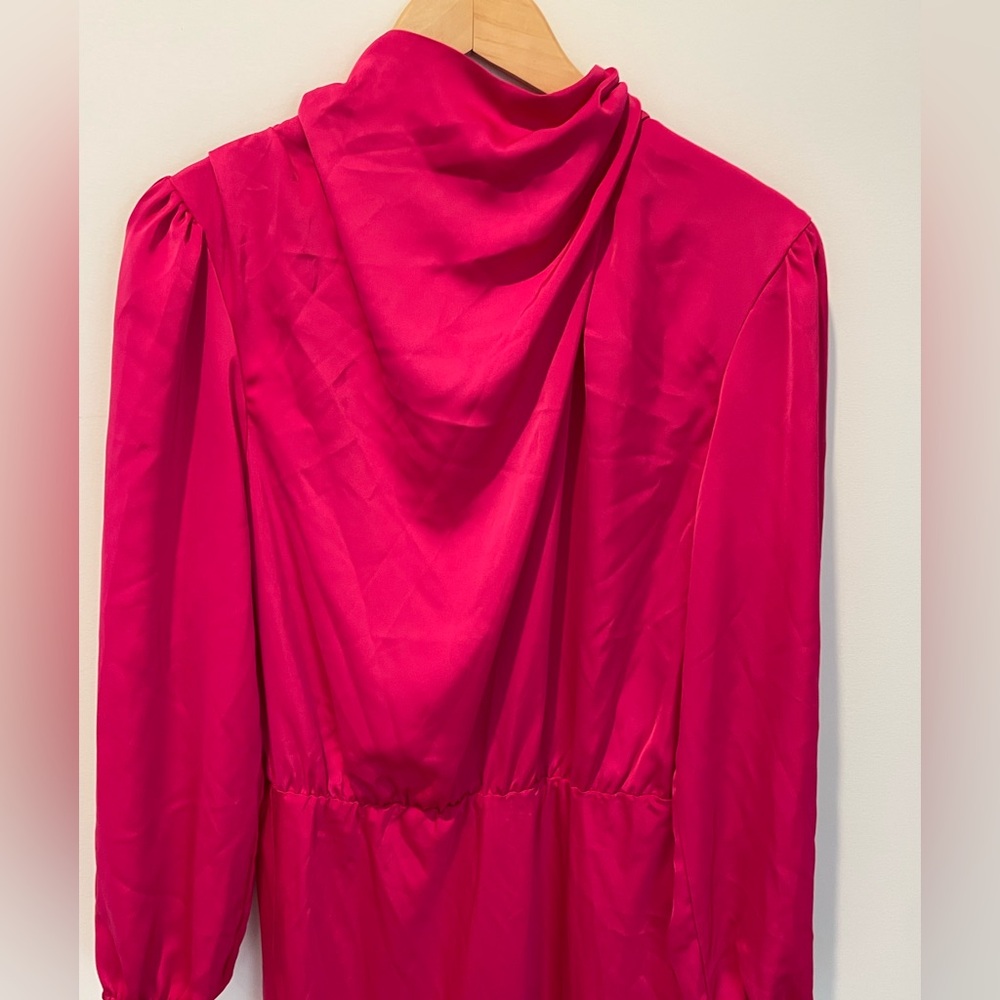 BTFBM Elegant Bright Pink Women's‎ Long Sleeve Dress Size Large - Picture 3 of 6
